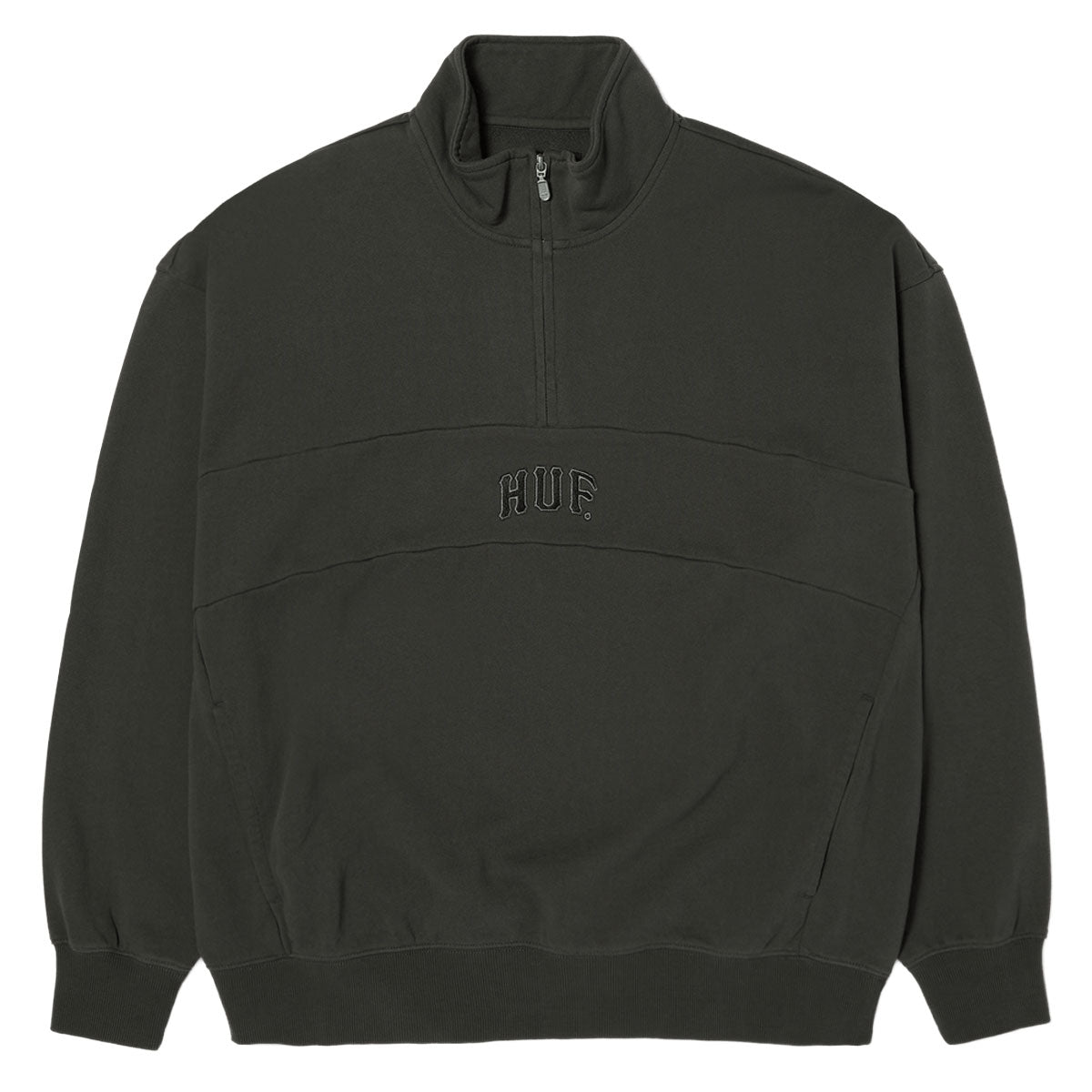 HUF Arch Enzyme 1/4 Zip Fleece Sweater - Vintage Black image 1