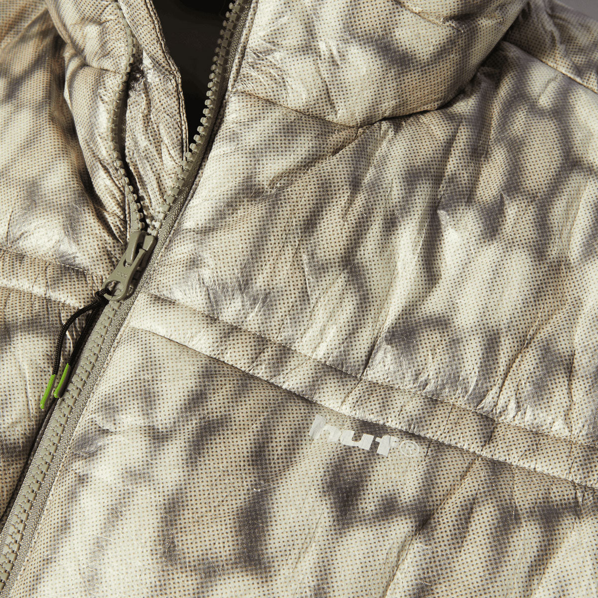 HUF 89 Warped Camo Tyvek Puffer Jacket - Muted Camo image 3