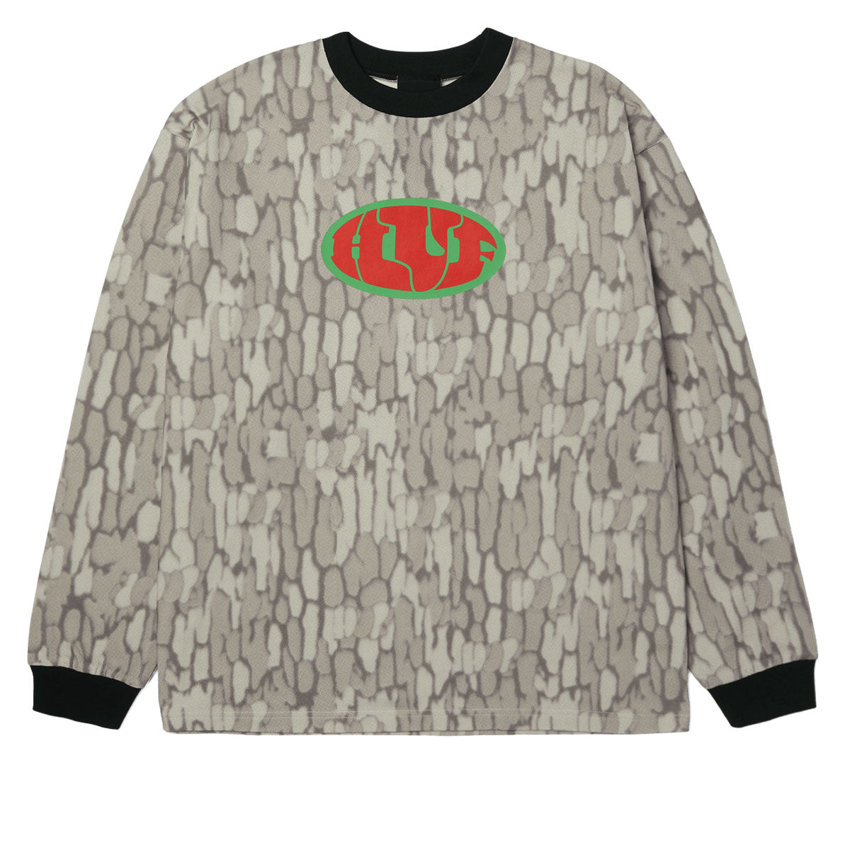 HUF Warped Camo Long Sleeve Knit Shirt - Muted Camo image 1