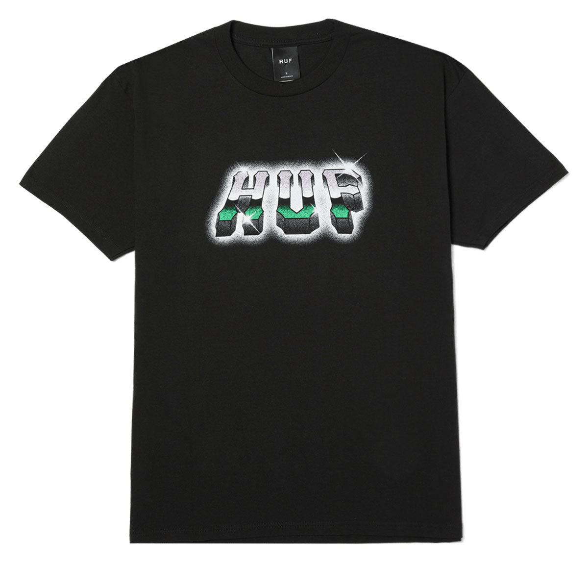 HUF Chrome Grit T-Shirt - Black image 1
