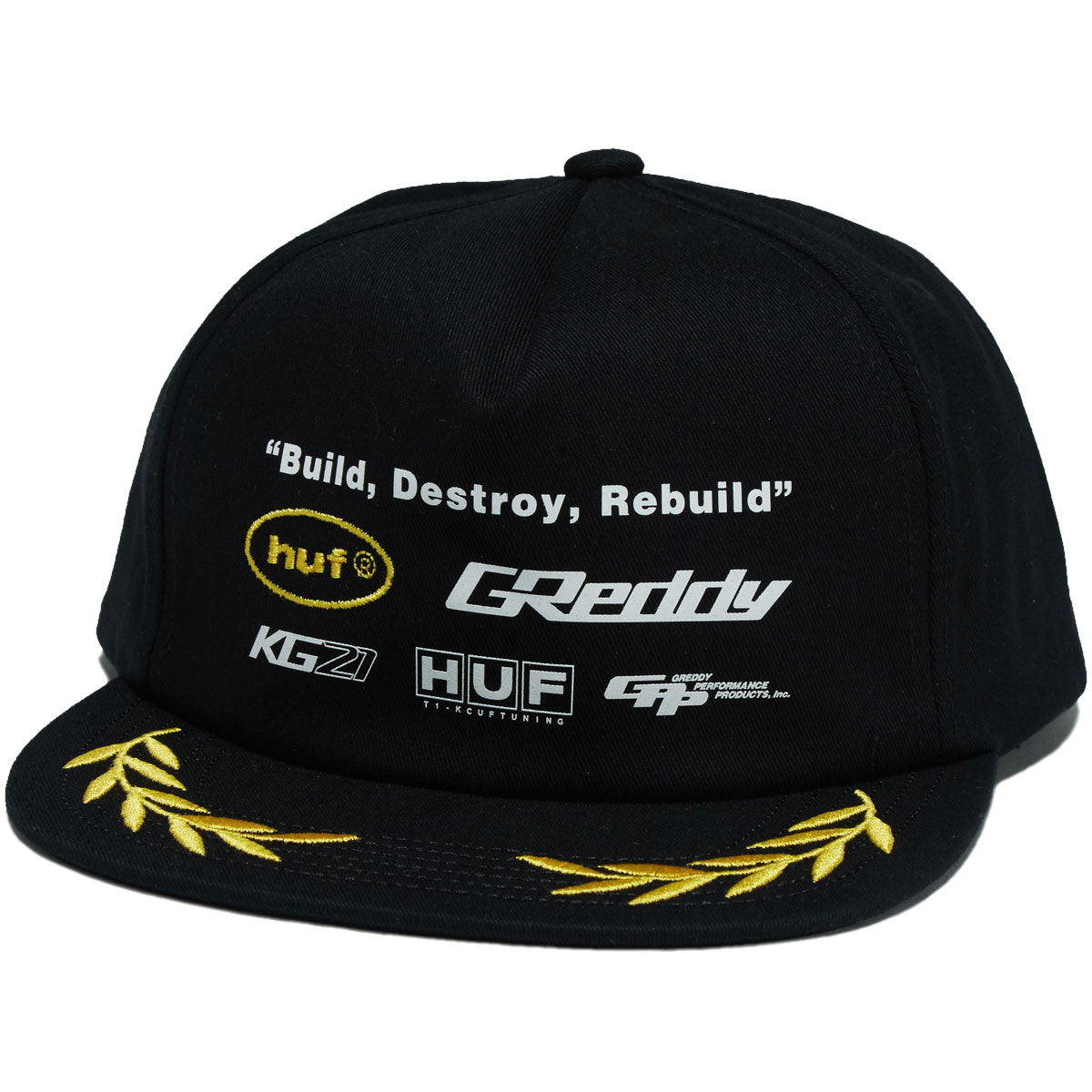 HUF x GReddy Team Snapback Hat - Black image 1