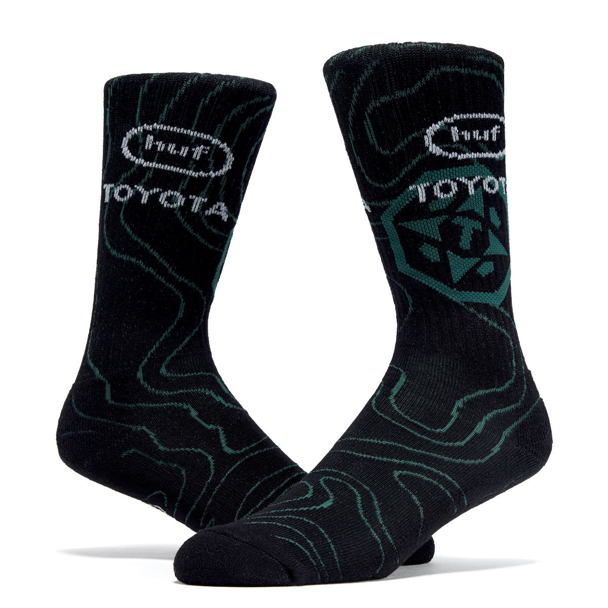 HUF x Toyota Trailhunter Topography Socks - Black image 2