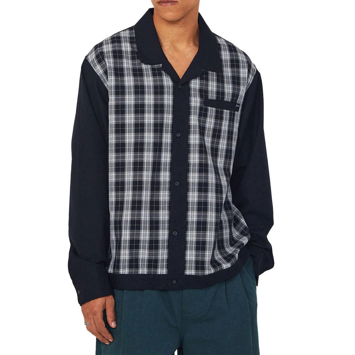 HUF Coolidge Plaid Long Sleeve Shirt - Black image 1