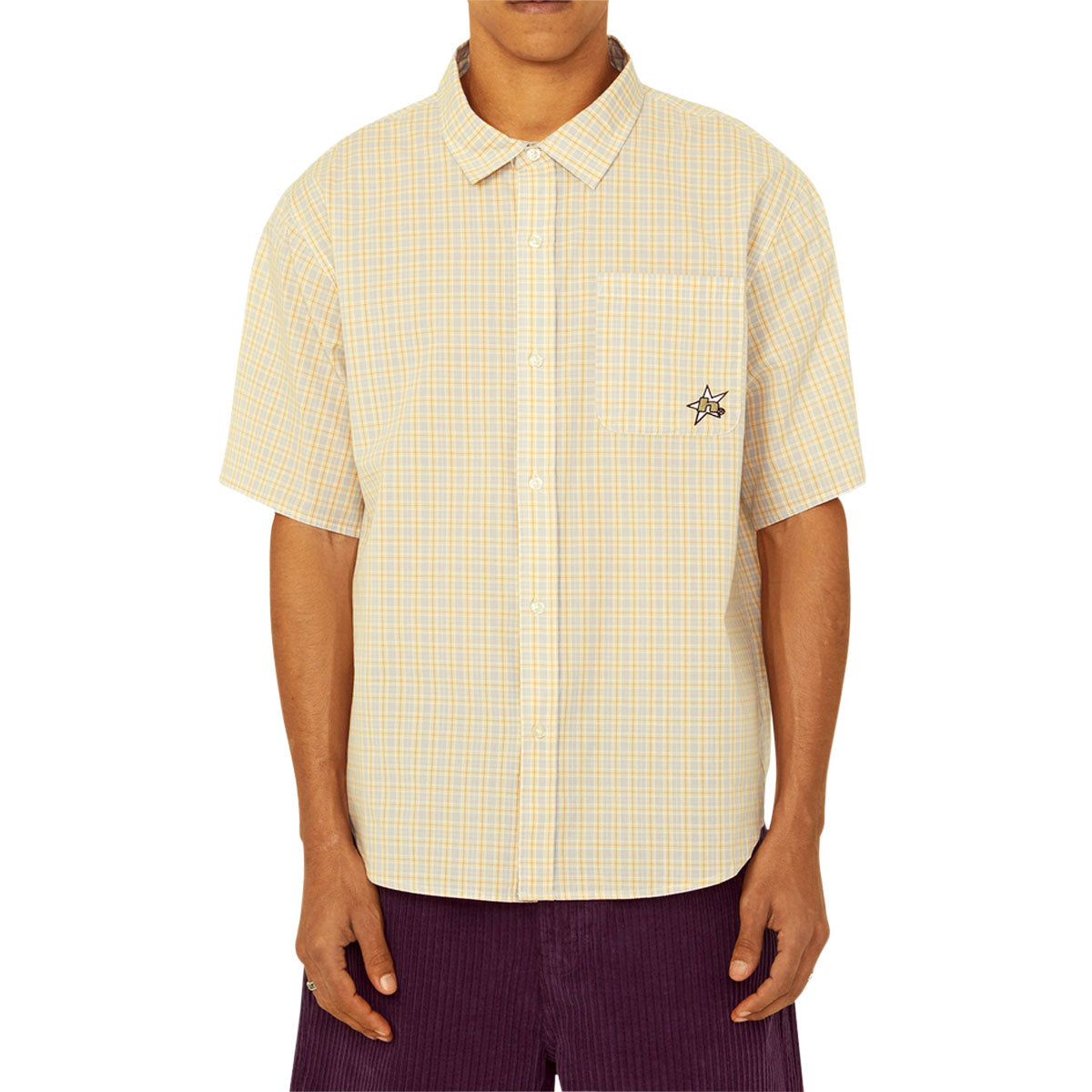 HUF H Star Plaid Shirt - Putty II image 1