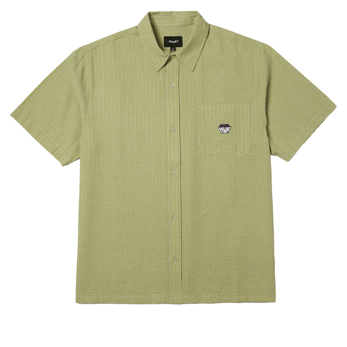HUF Big Block Striped Shirt - Dried Herb image 1