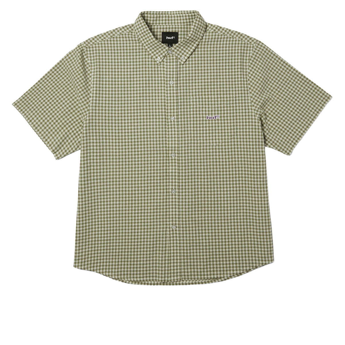 HUF 89 Micro Gingham Oxford Shirt - Natural image 1