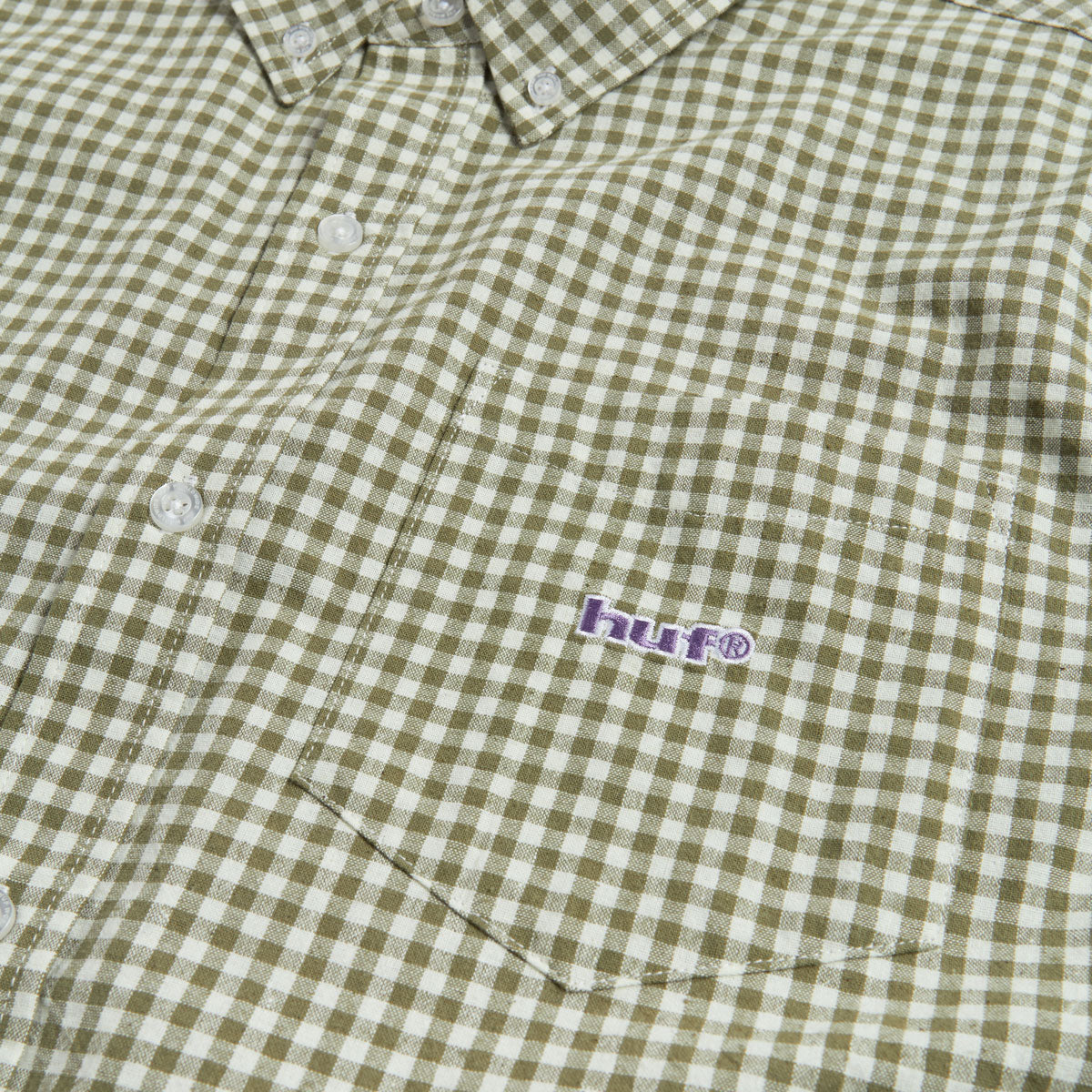 HUF 89 Micro Gingham Oxford Shirt - Natural image 3