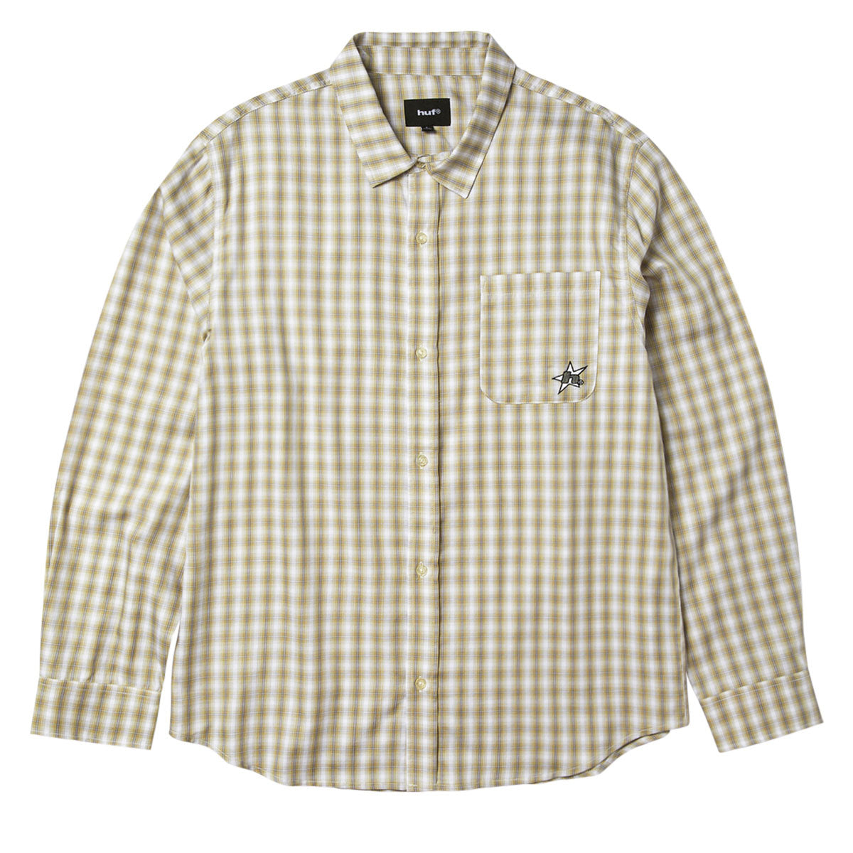 HUF H Star Long Sleeve Plaid Shirt - Putty image 1
