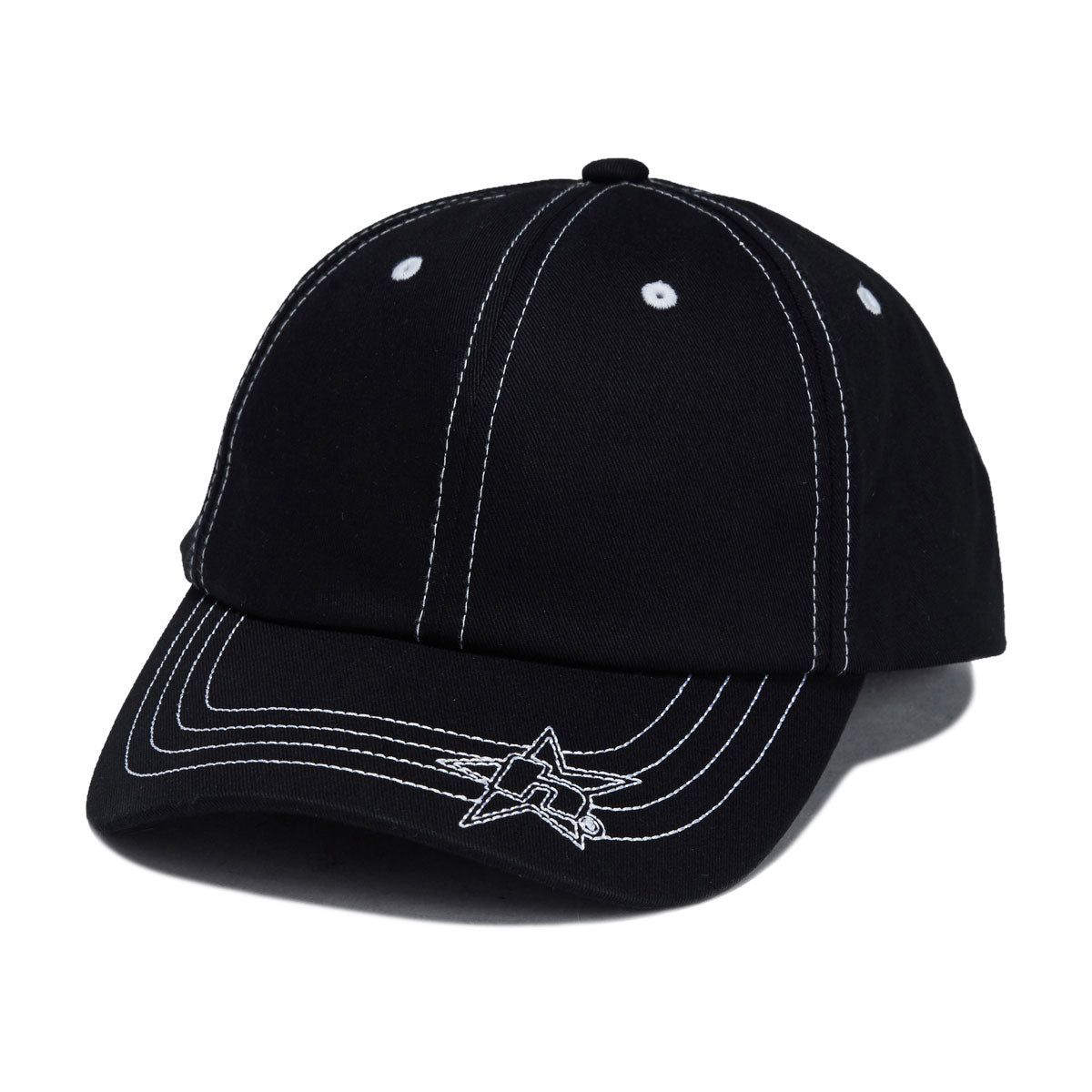 HUF Contrast H Star Snapback Hat - Black image 1