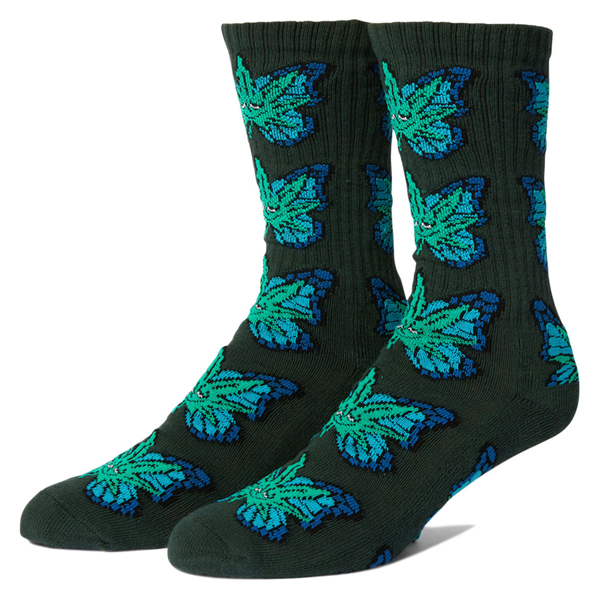 HUF Green Budderfly Socks - Forest Green image 1