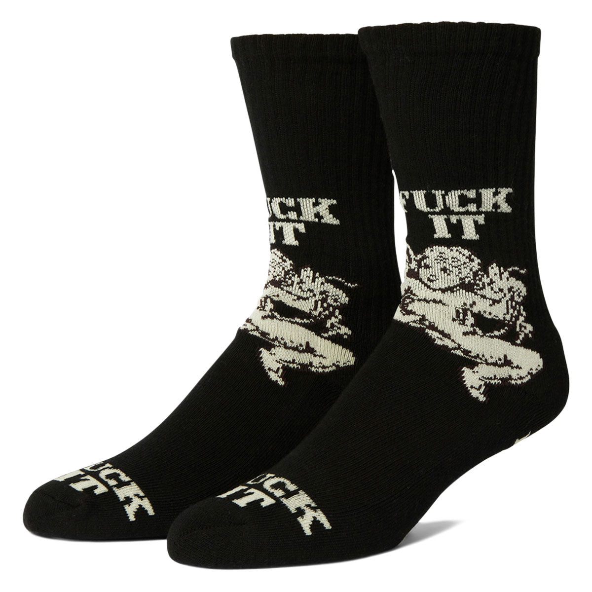 HUF Divine Crew Socks - Black image 1