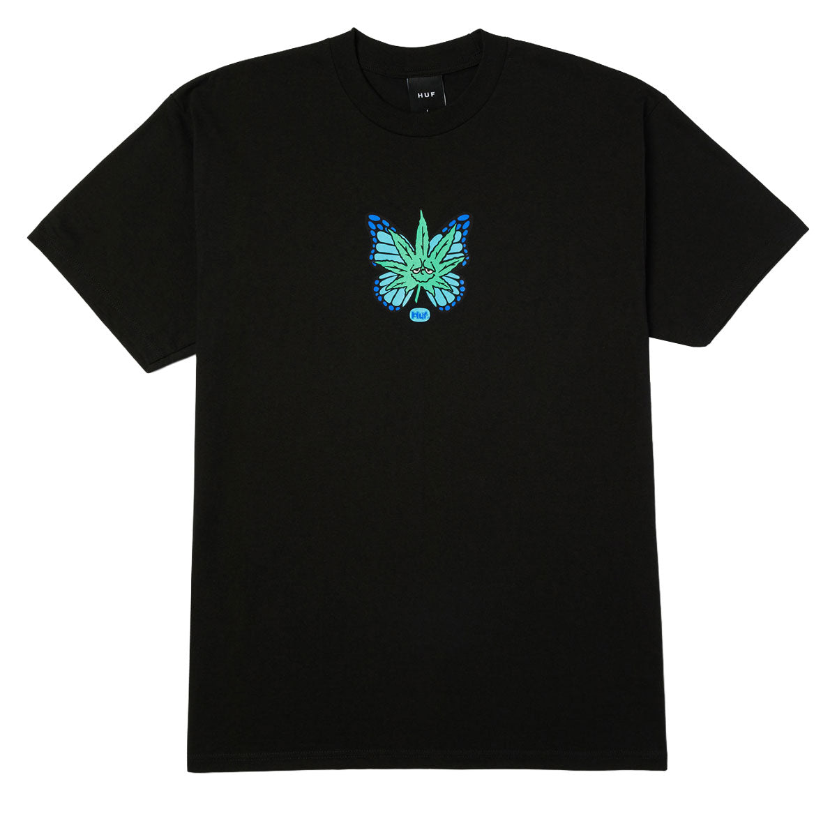 HUF Green Budderfly T-Shirt - Black image 1