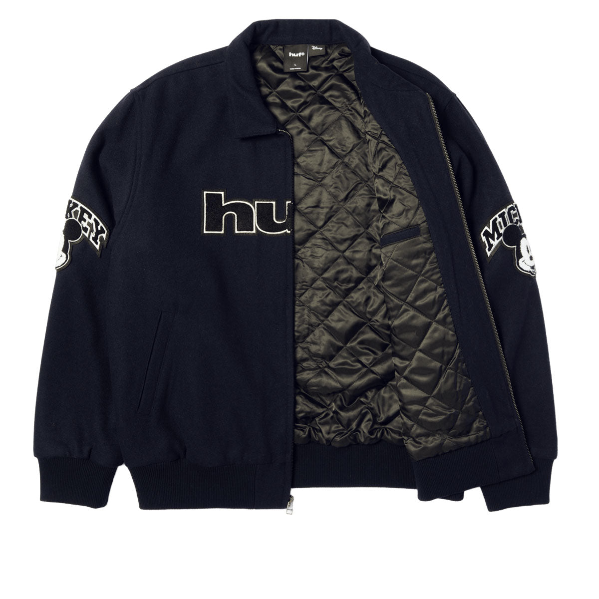 HUF x Mickey Mouse Worldwide Tour Varsity Jacket - Navy image 3