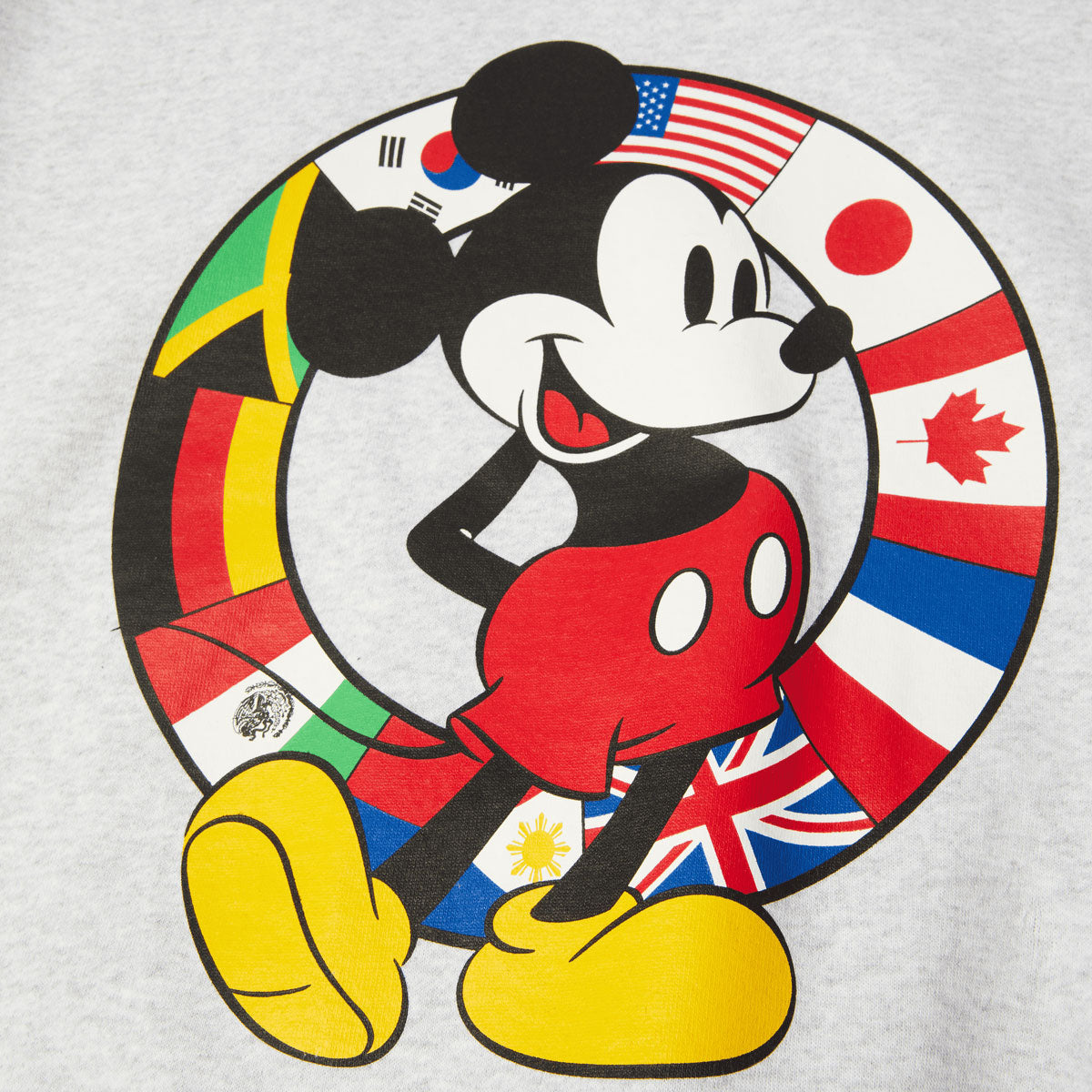 HUF x Mickey Mouse Worldwide Tour Sweatshirt - Heather Grey image 4