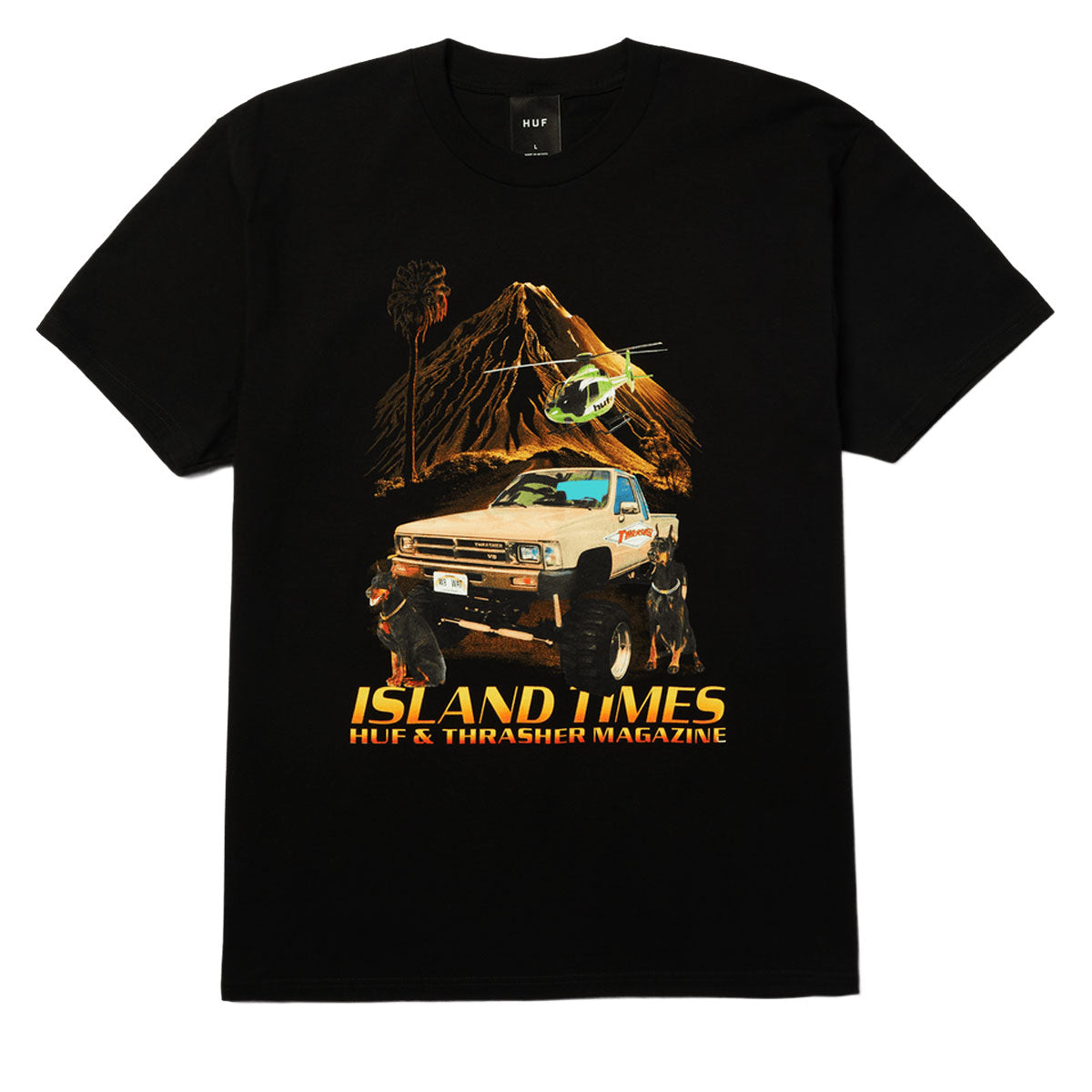 HUF x Thrasher Island Times T-Shirt - Black image 1