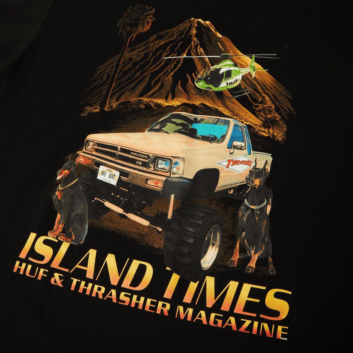 HUF x Thrasher Island Times T-Shirt - Black image 2