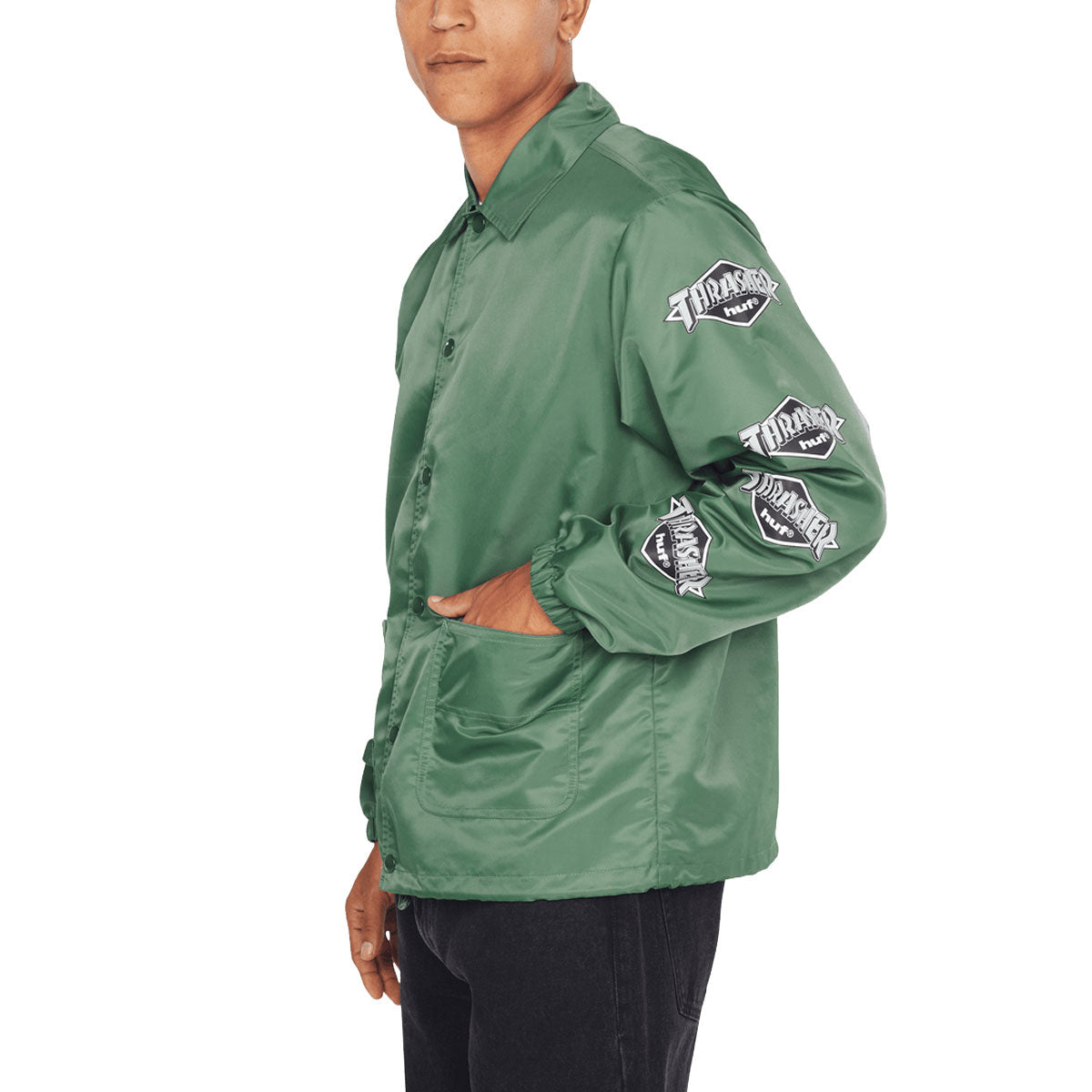 HUF x Thrasher Logo Jacket - Forest Green image 5