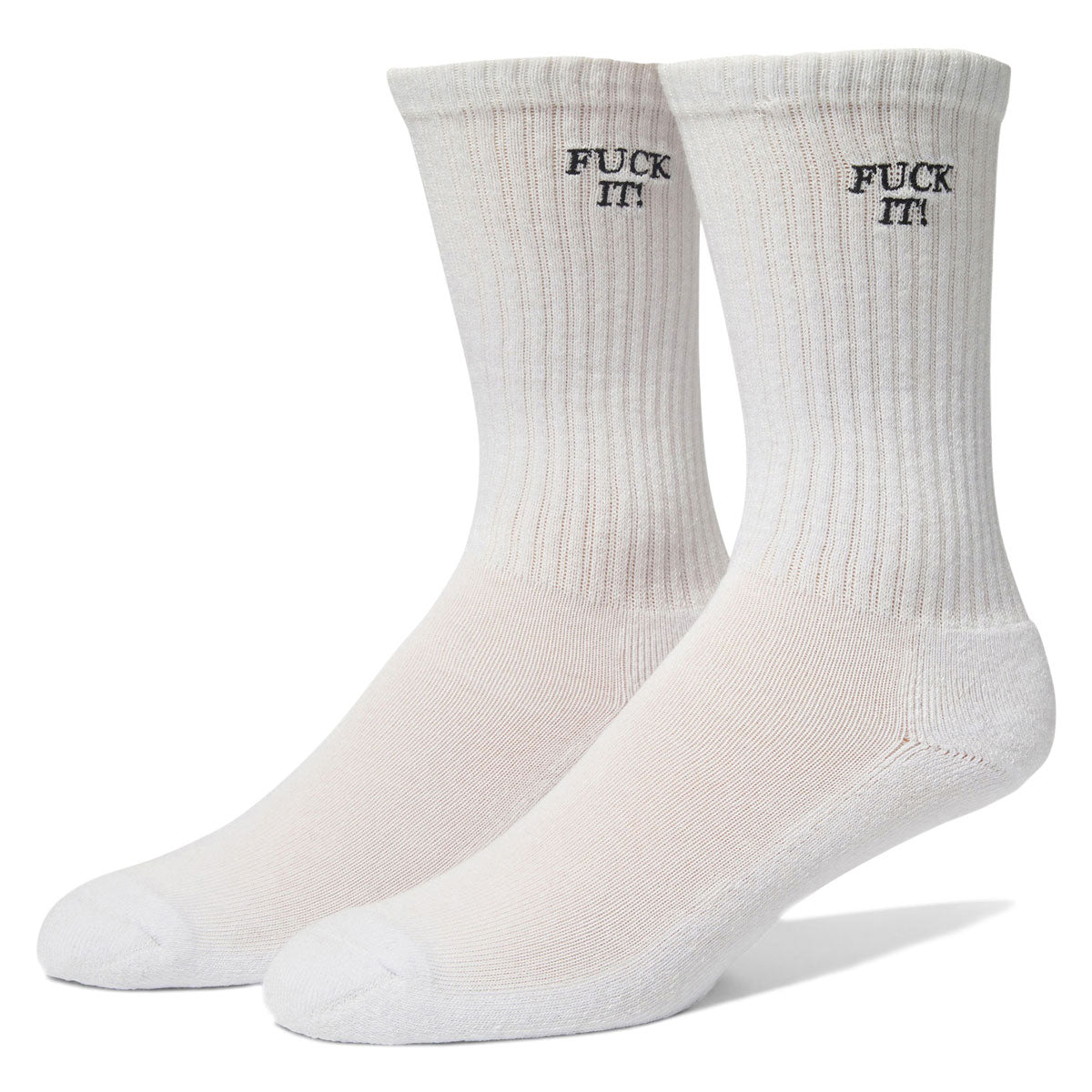 HUF Fuck It Embroidered Socks - White image 1