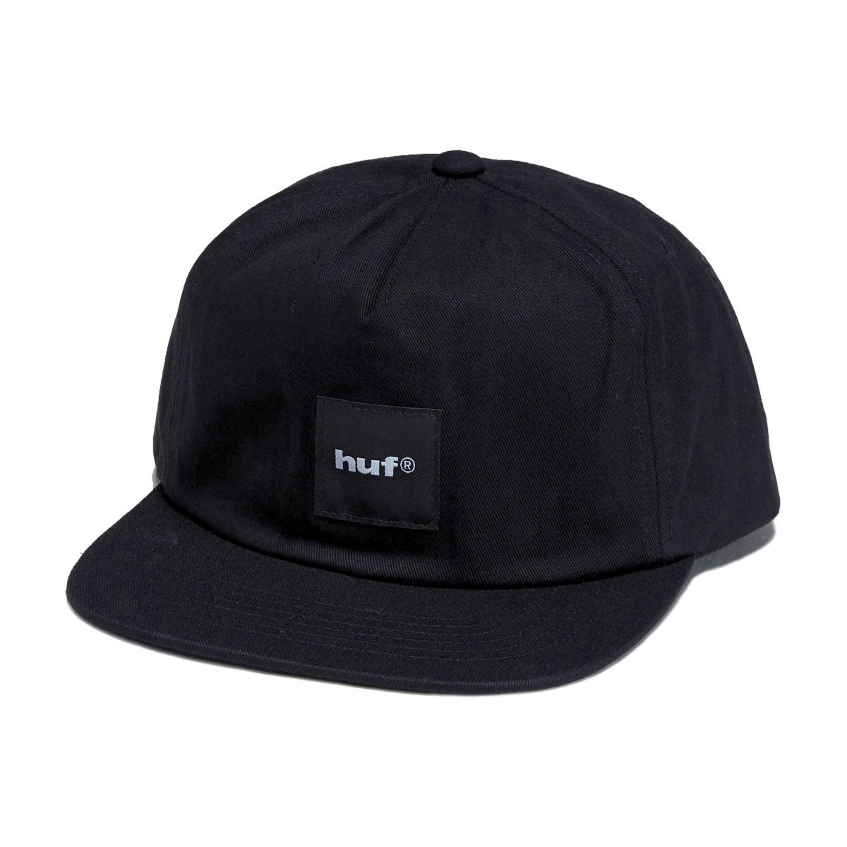 HUF Box Logo Snapback Hat - Black/Black II image 1