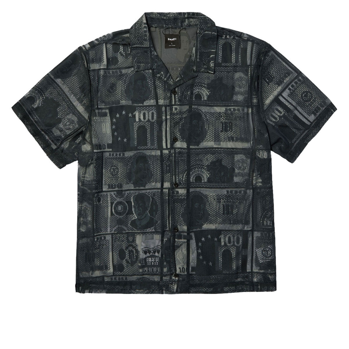 HUF Global Currency Lace Shirt - Black image 1