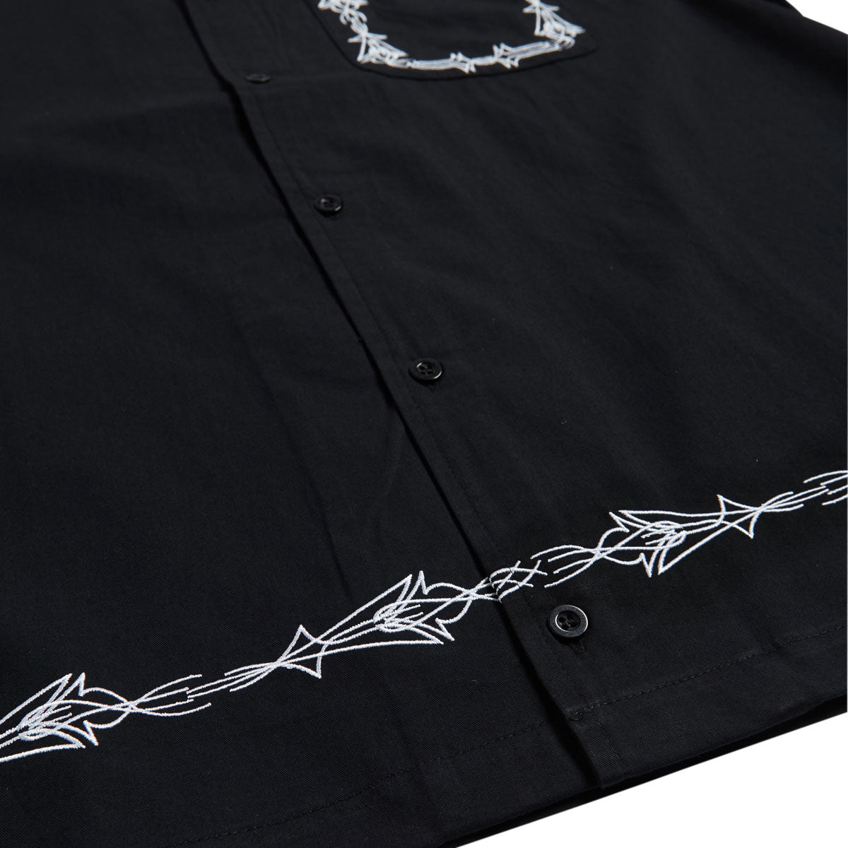 HUF Pinstripe Emb Resort Shirt - Black image 4