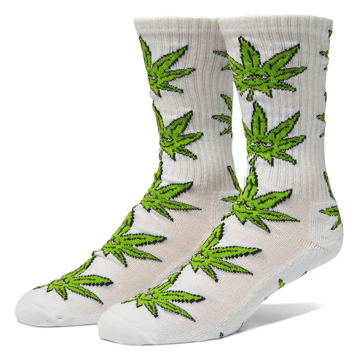 HUF Green Buddy Crew Socks - White image 1