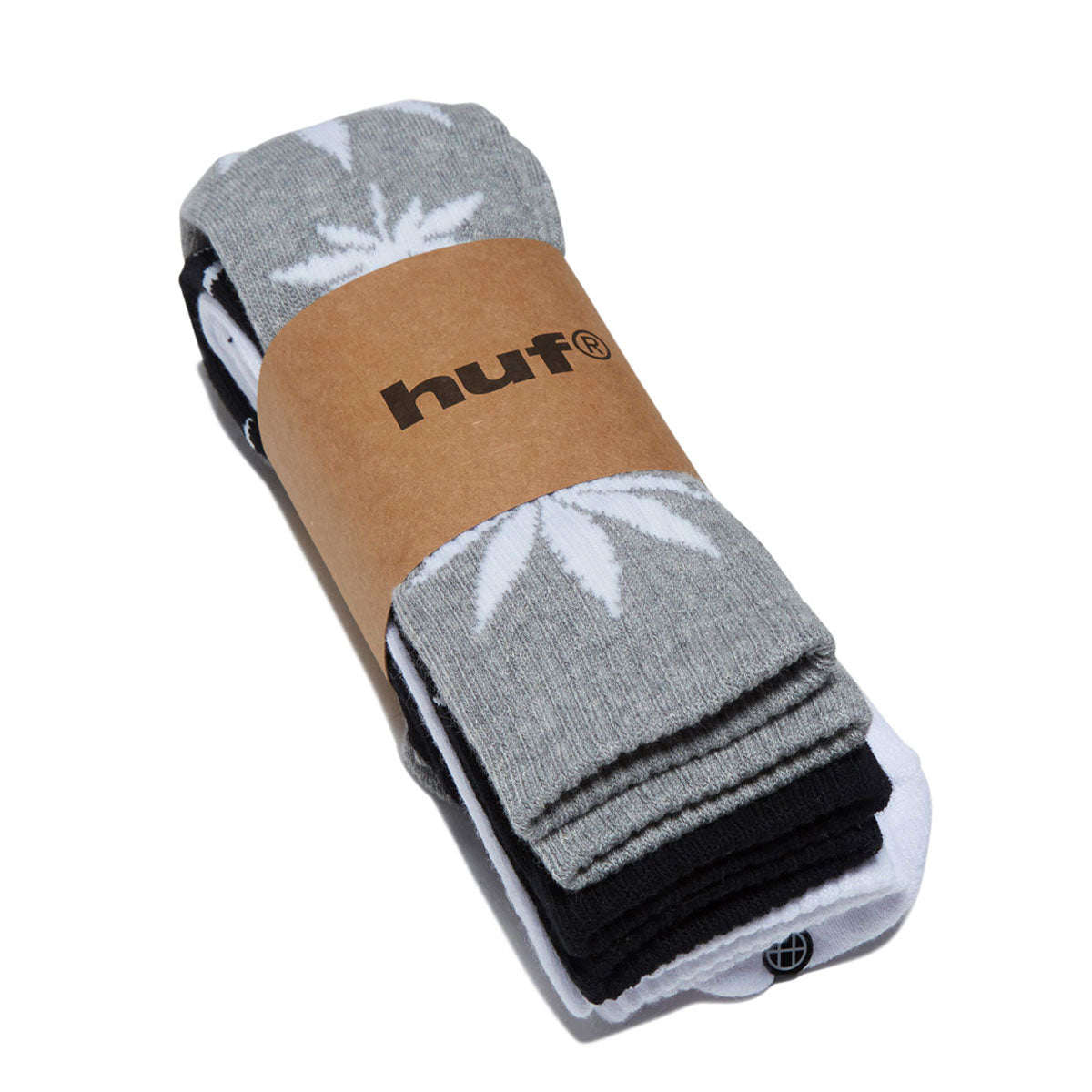 HUF Plantlife 3 Pack Of Socks - White/Black/Heather image 2