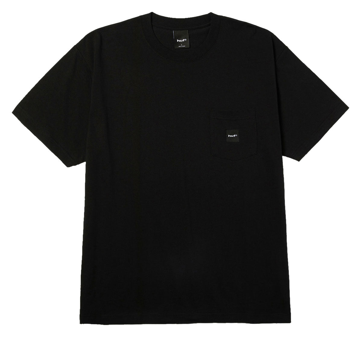 HUF Box Logo Pocket T-Shirt - Black/Black image 1