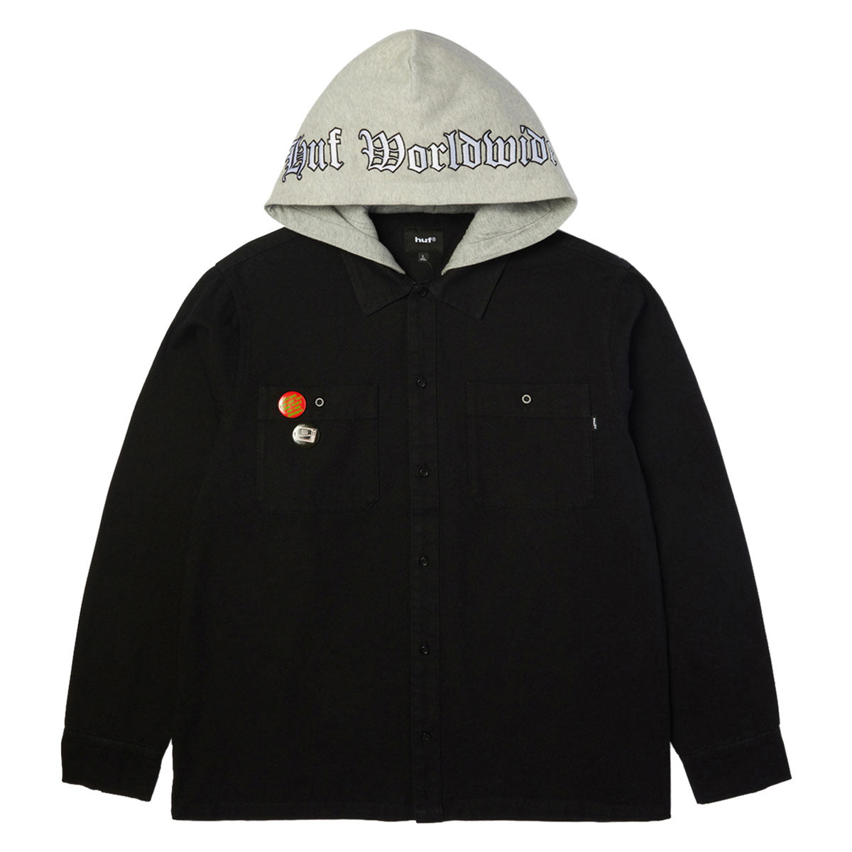 HUF Olympia Hooded Over Shirt - Black image 1