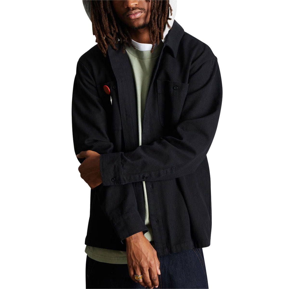 HUF Olympia Hooded Over Shirt - Black image 2