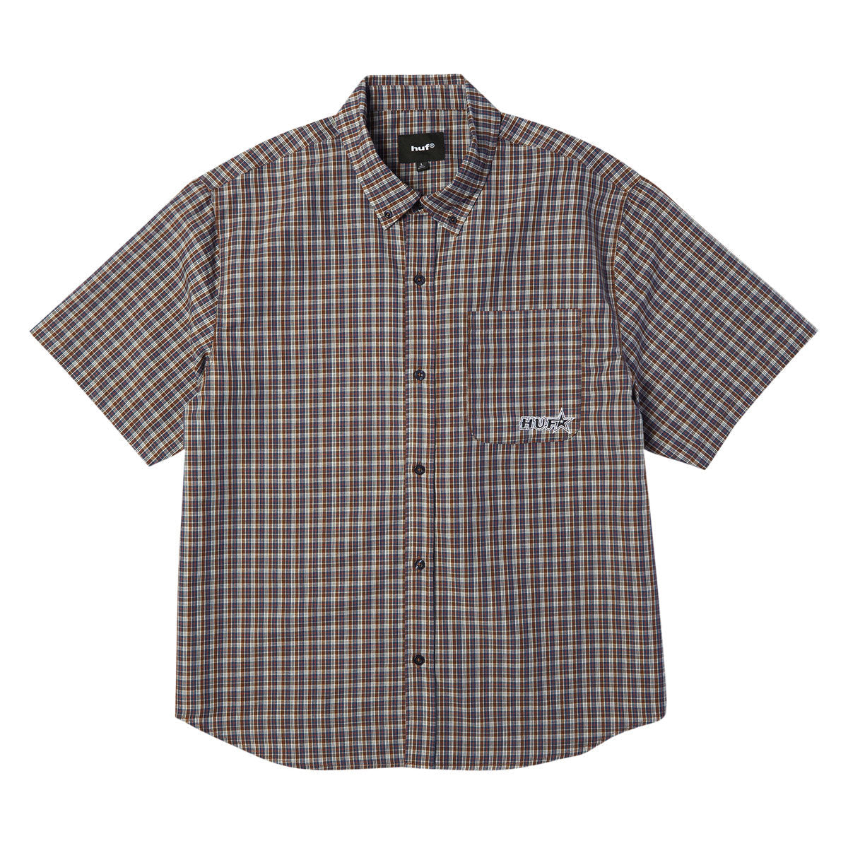 HUF Galaxy Plaid Woven Shirt - Dark Brown image 1