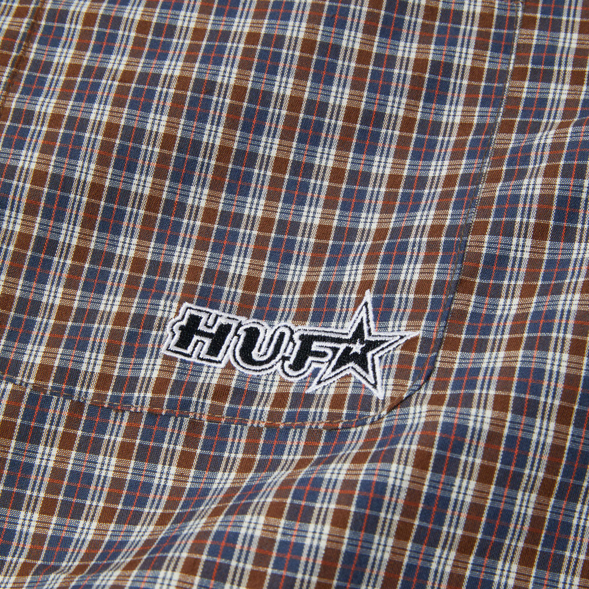 HUF Galaxy Plaid Woven Shirt - Dark Brown image 5