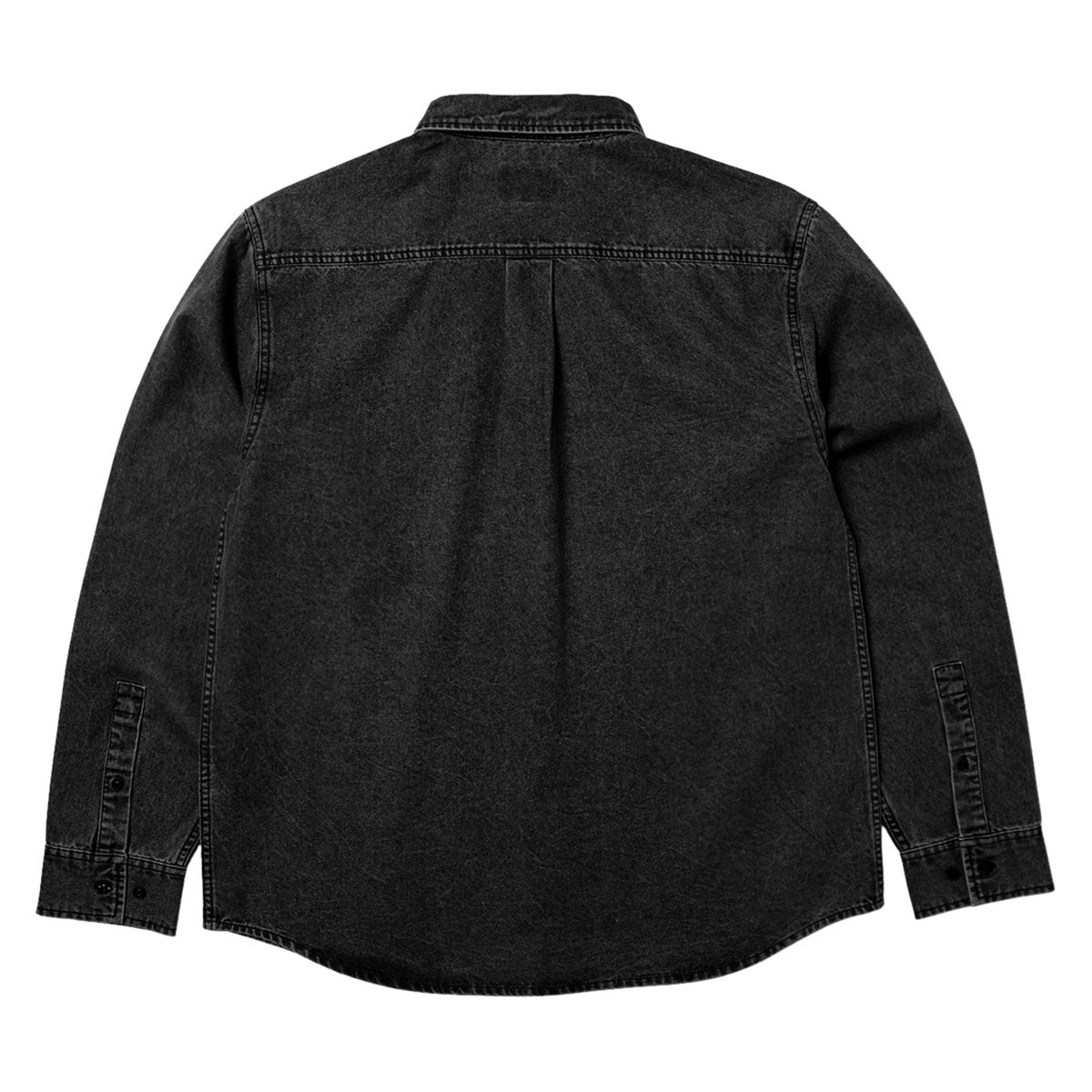 HUF Carson Overdyed Denim Long Sleeve Shirt - Black image 2