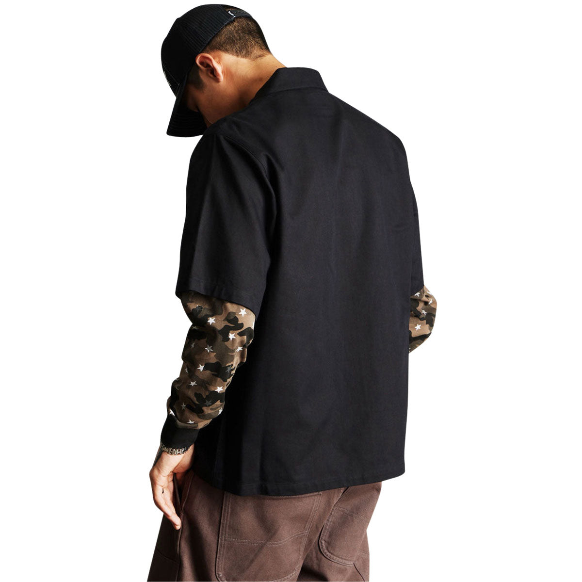 HUF Shadows Long Sleeve Work Shirt - Black image 4