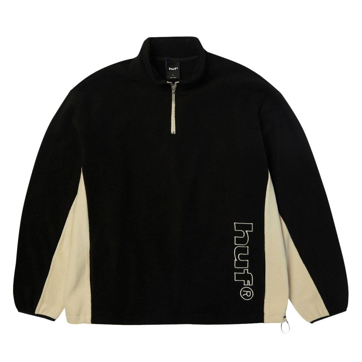 HUF Basecamp Quarter Zip Polar Fleece Sweatshirt - Black image 1