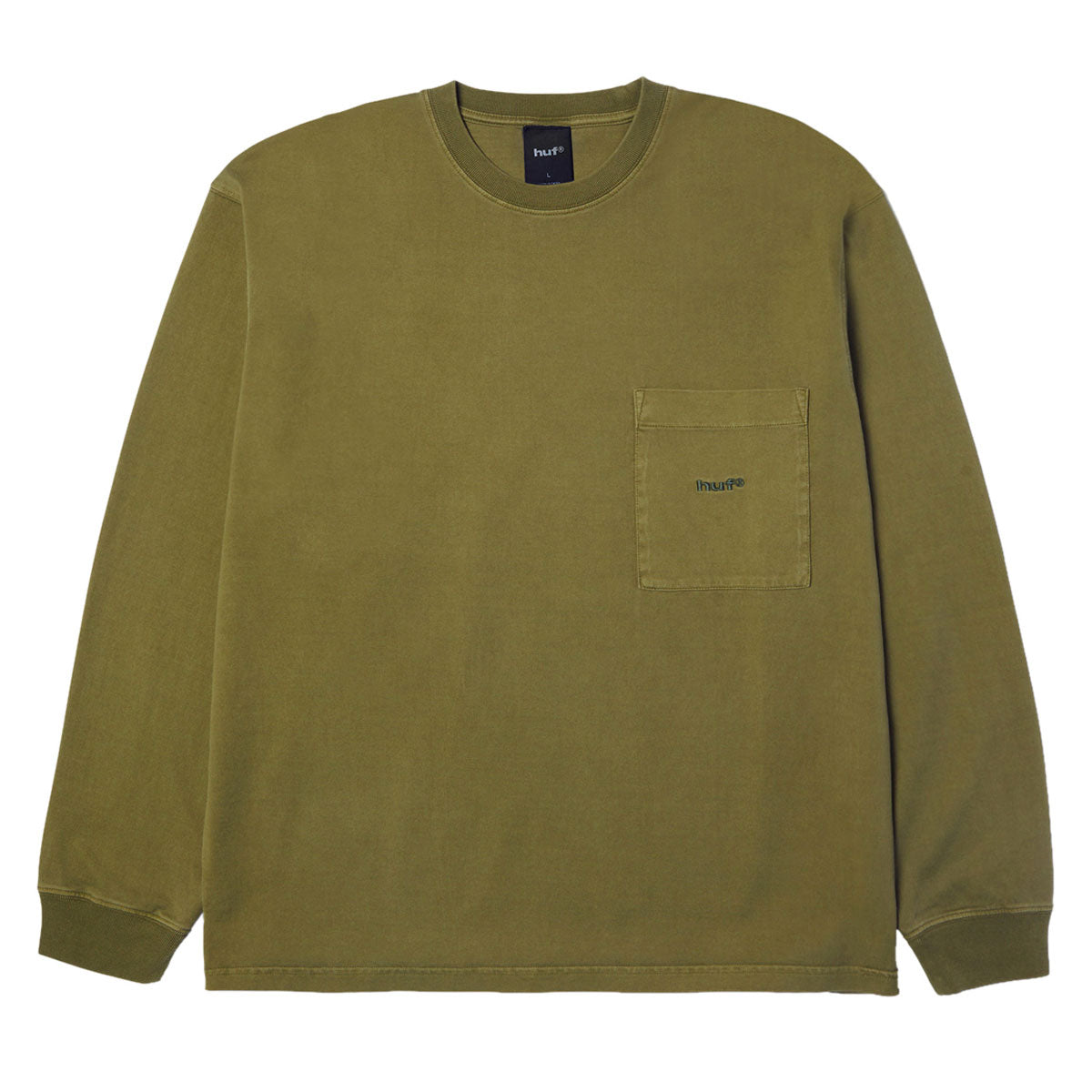 HUF 89 Heavyweight Long Sleeve Knit T-Shirt - Olive image 1
