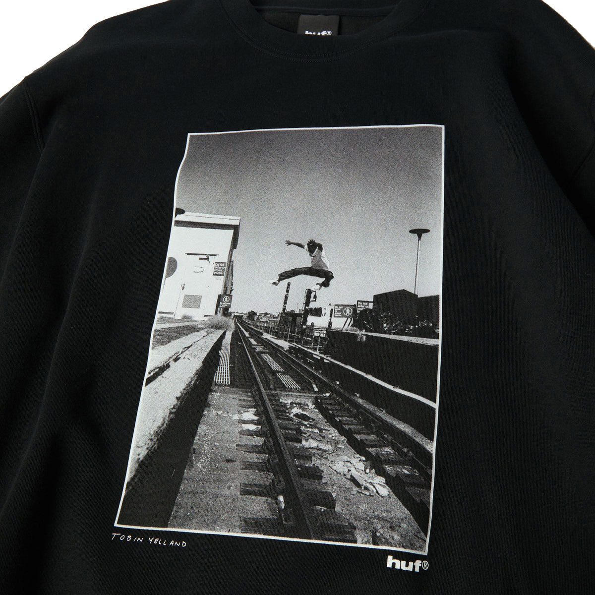 HUF Taking The Leap Crew Sweatshirt - Black image 2