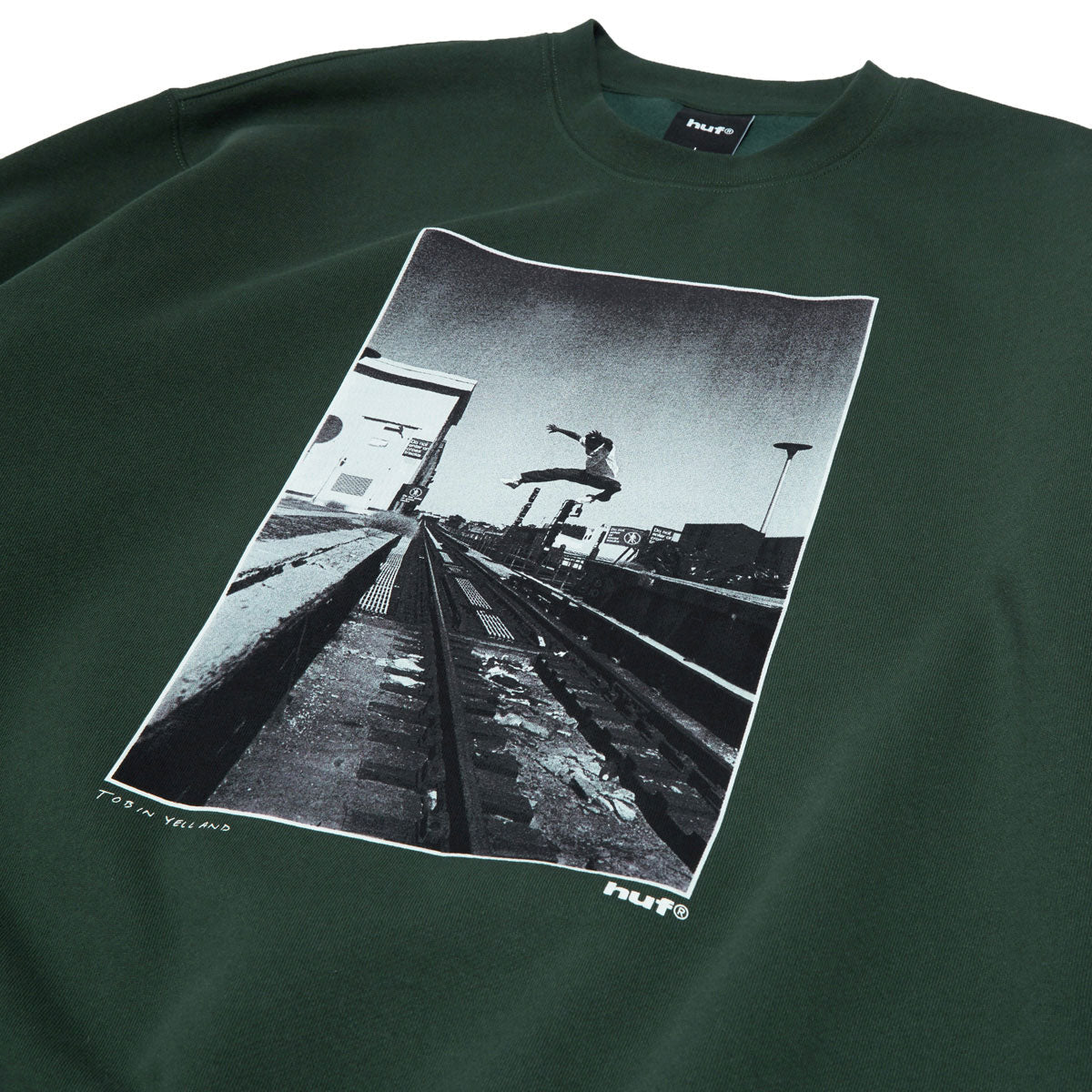 HUF Taking The Leap Crew Sweatshirt - Forest Green image 2