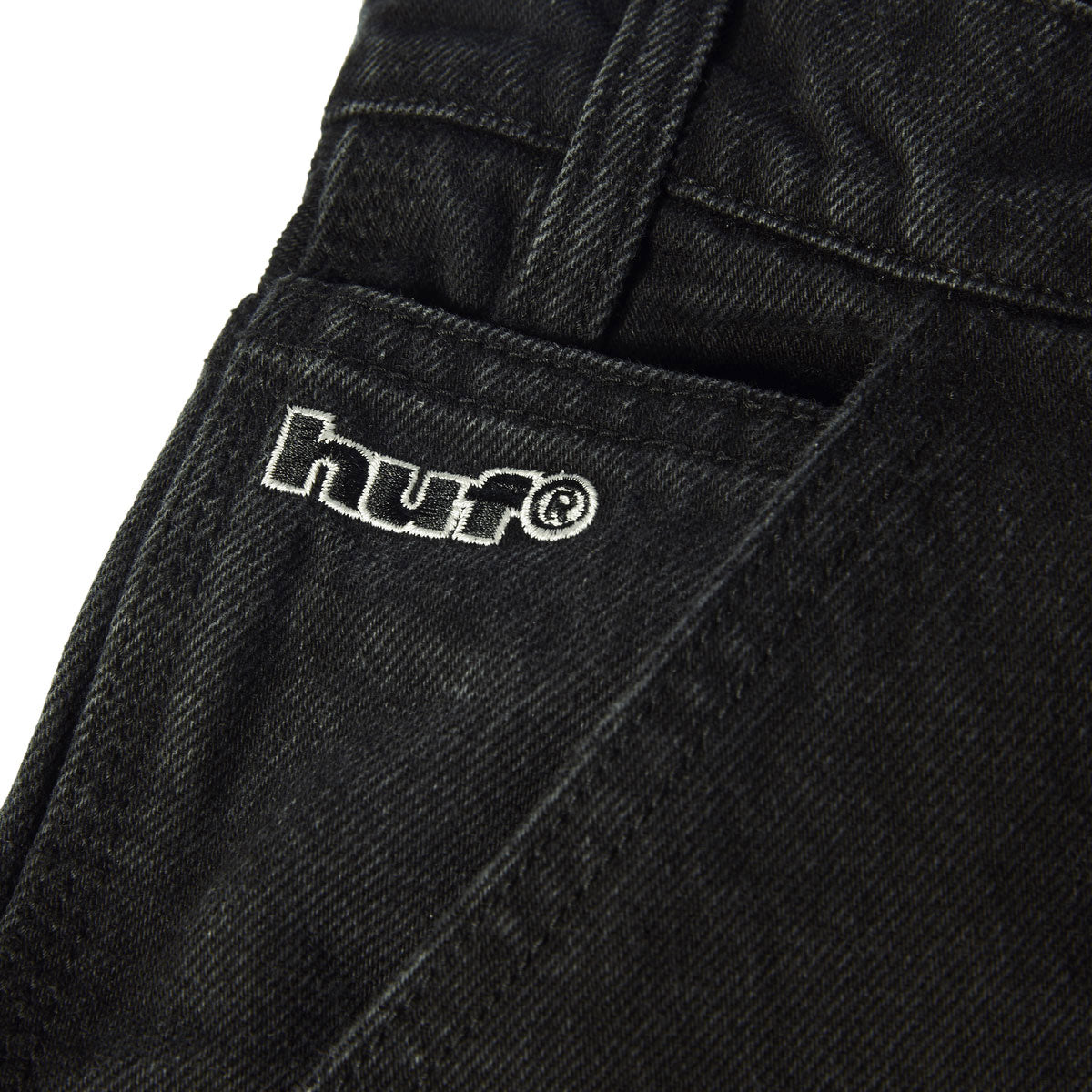 HUF Kinda Loose Double Knee Jeans - Washed Black image 5