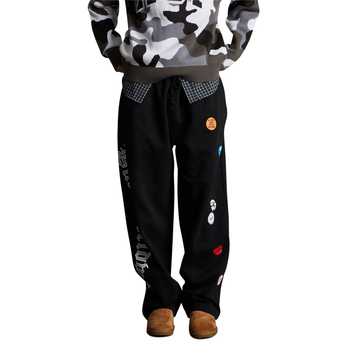 HUF Olympia Open Hem Sweatpants - Black image 2