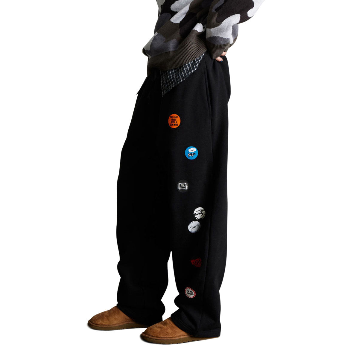 HUF Olympia Open Hem Sweatpants - Black image 3
