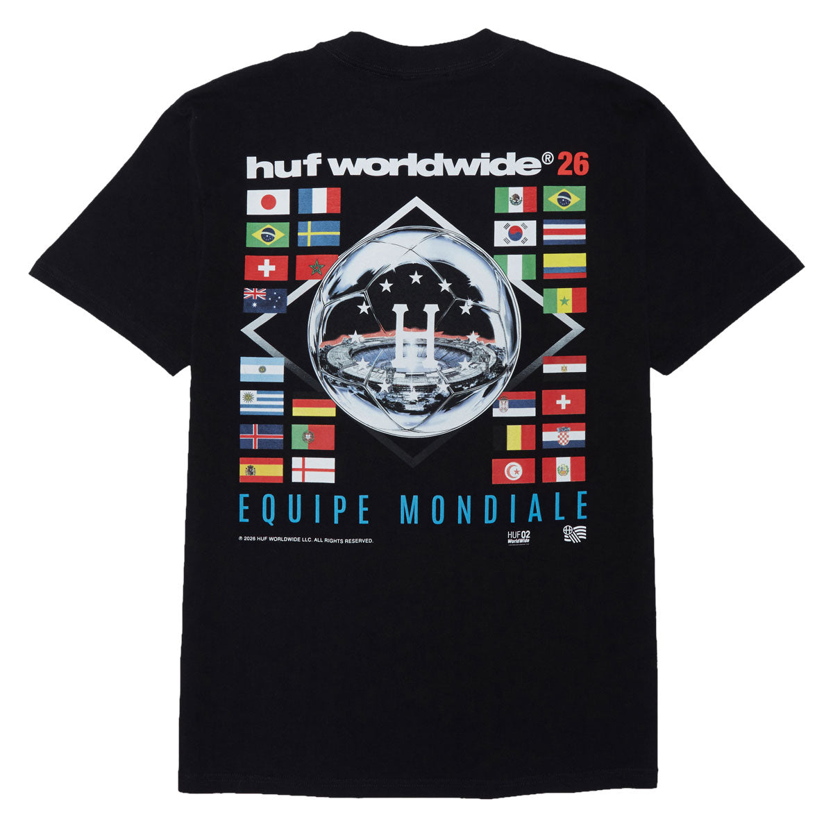 HUF Equipe Mondiale T-Shirt - Black image 2