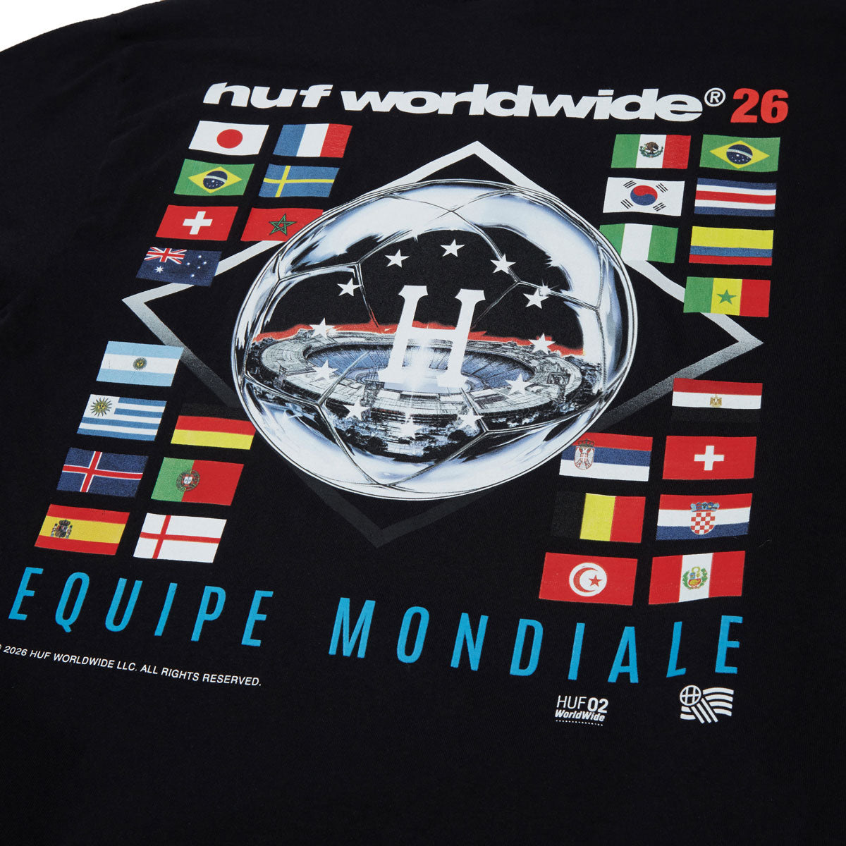 HUF Equipe Mondiale T-Shirt - Black image 4