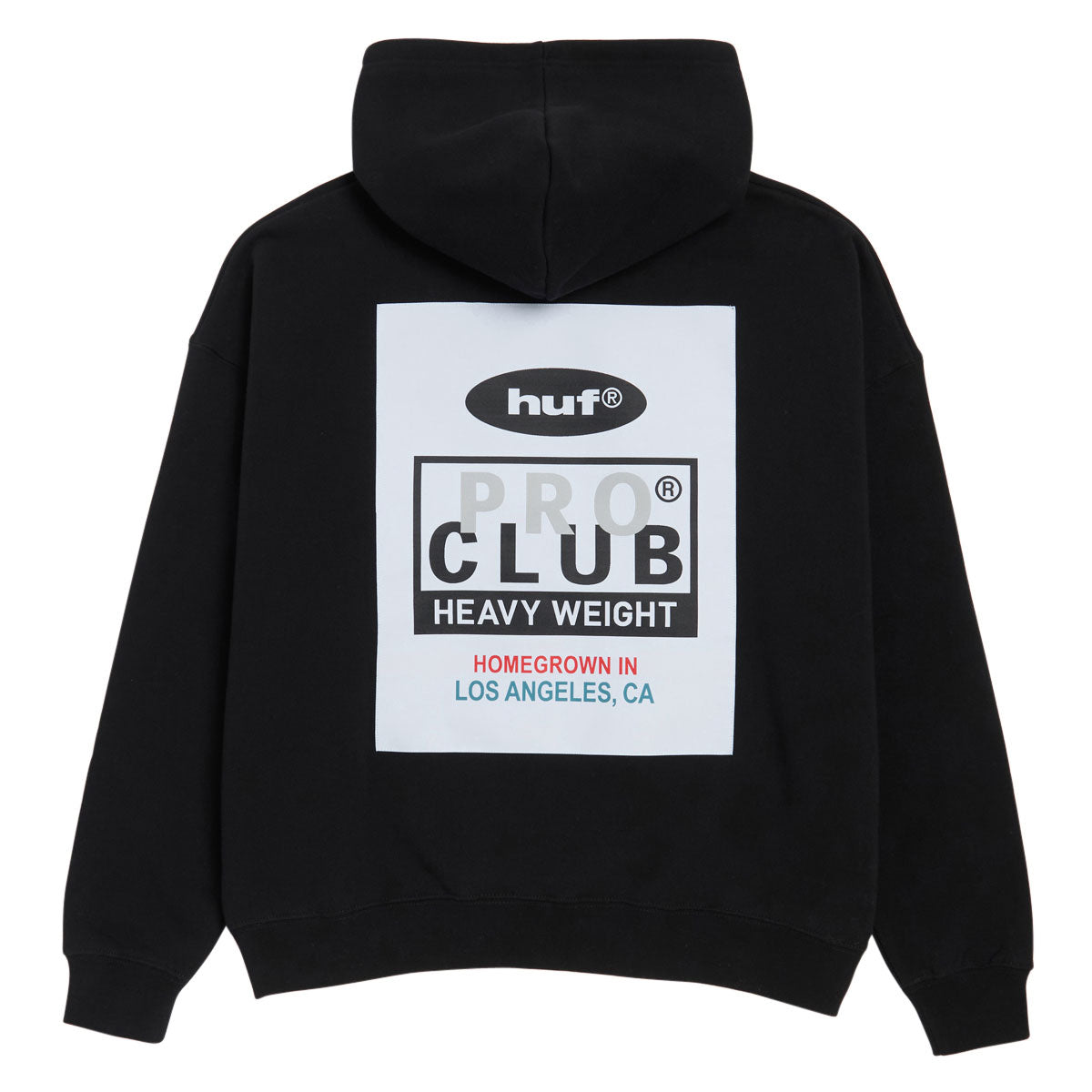 HUF x Pro Club Heavyweight Hoodie - Black image 2