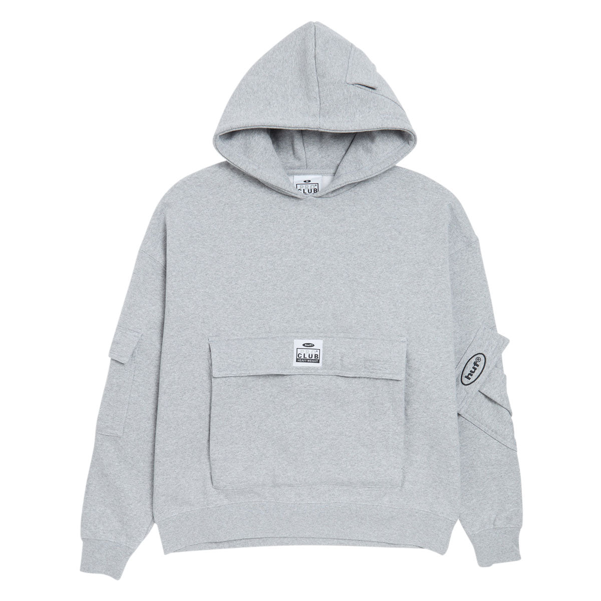 HUF x Pro Club Multi Pocket Hoodie - Heather Grey image 1