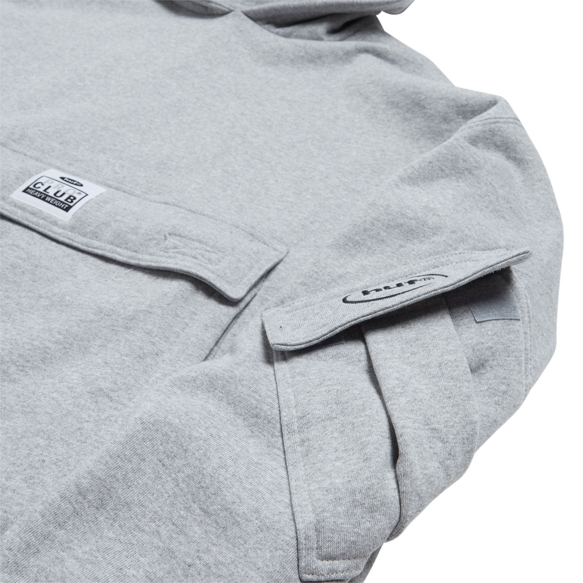 HUF x Pro Club Multi Pocket Hoodie - Heather Grey image 2