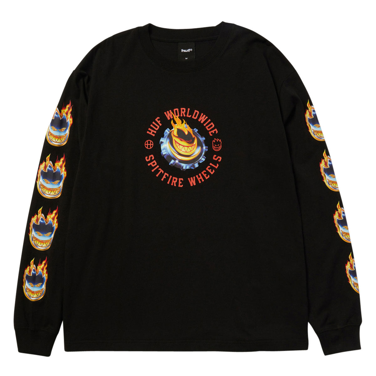 HUF x Spitfire Chrome Head Long Sleeve T-Shirt - Black image 1