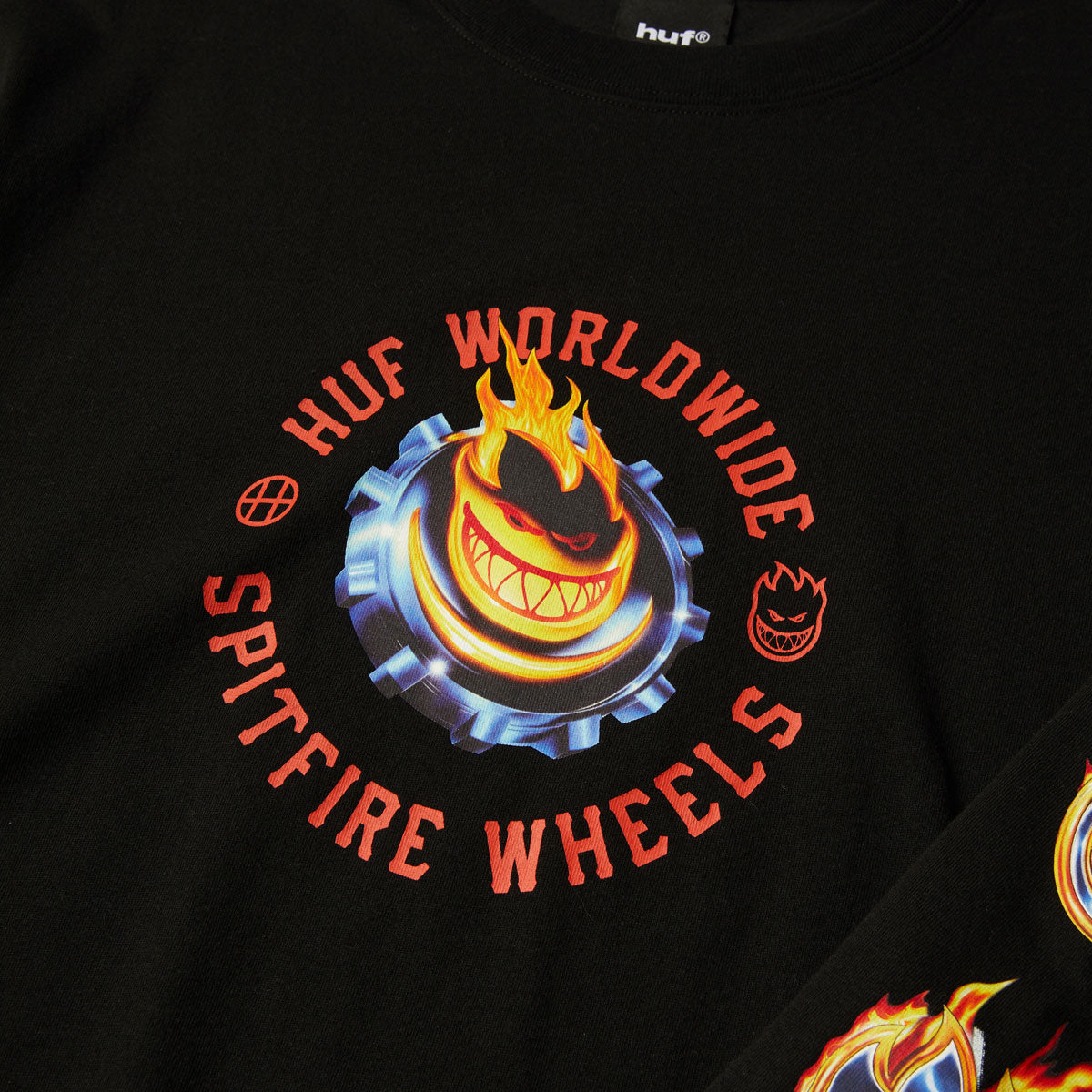 HUF x Spitfire Chrome Head Long Sleeve T-Shirt - Black image 3