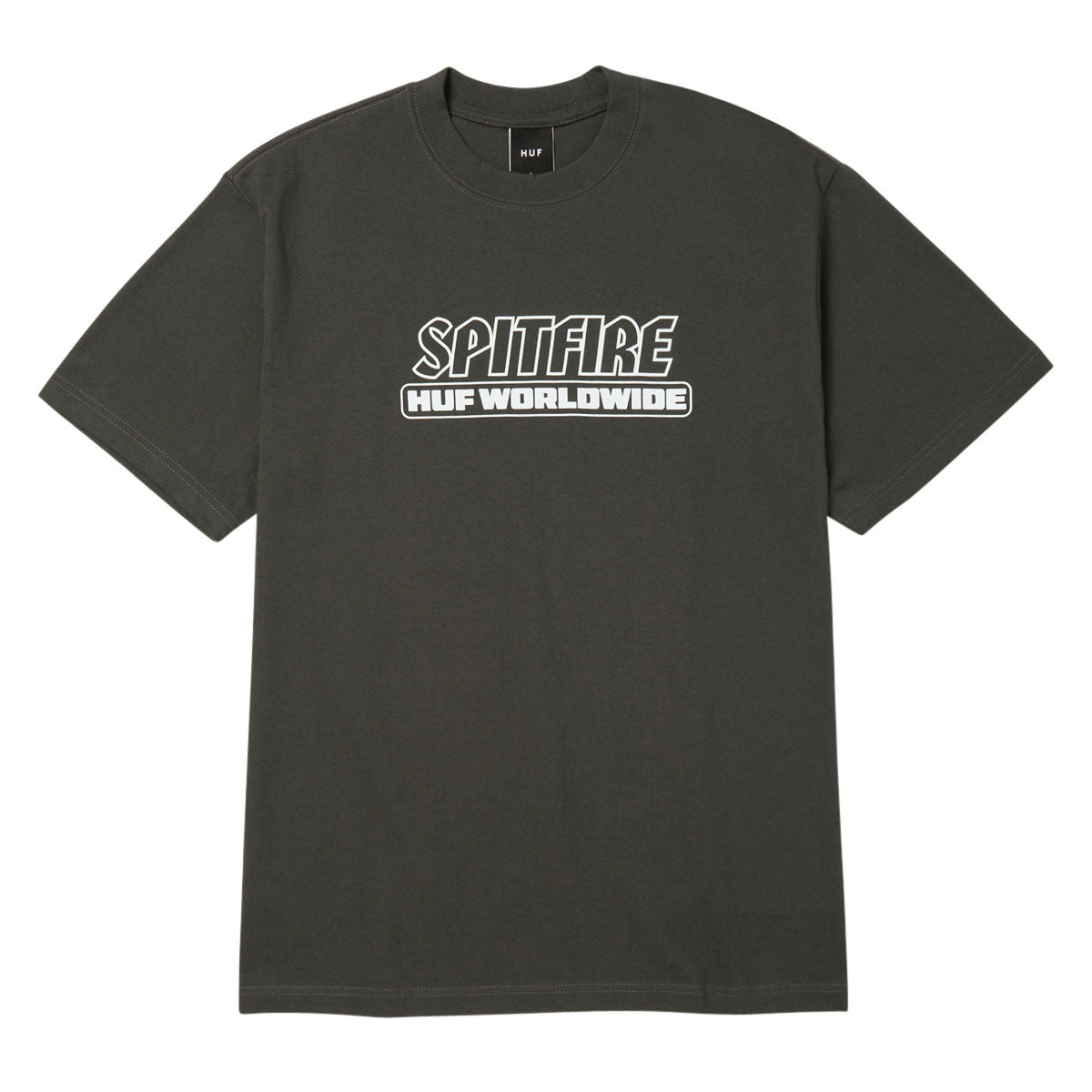 HUF x Spitfire Burn Heavyweight T-Shirt - Washed Black image 2