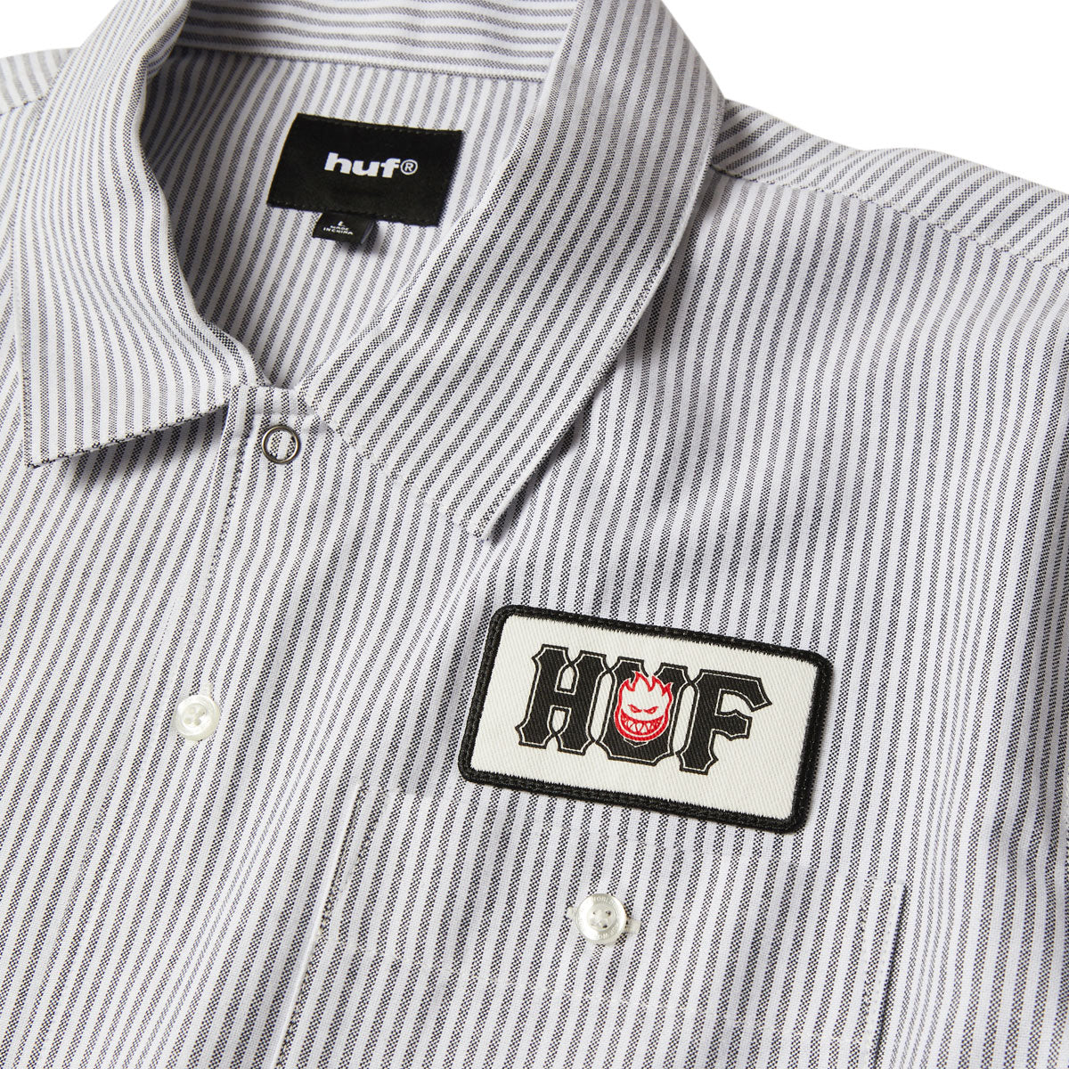 HUF x Spitfire Union Layered Work Shirt - Black/White image 3